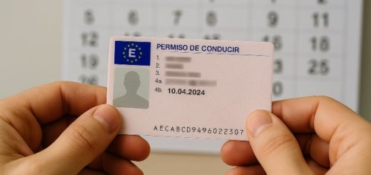 Persona revisando su carnet de conducir